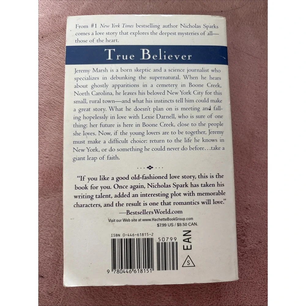 True Believer by Nicholas Sparks‎ (2007, Perfect)